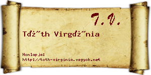 Tóth Virgínia névjegykártya