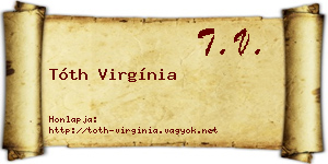 Tóth Virgínia névjegykártya